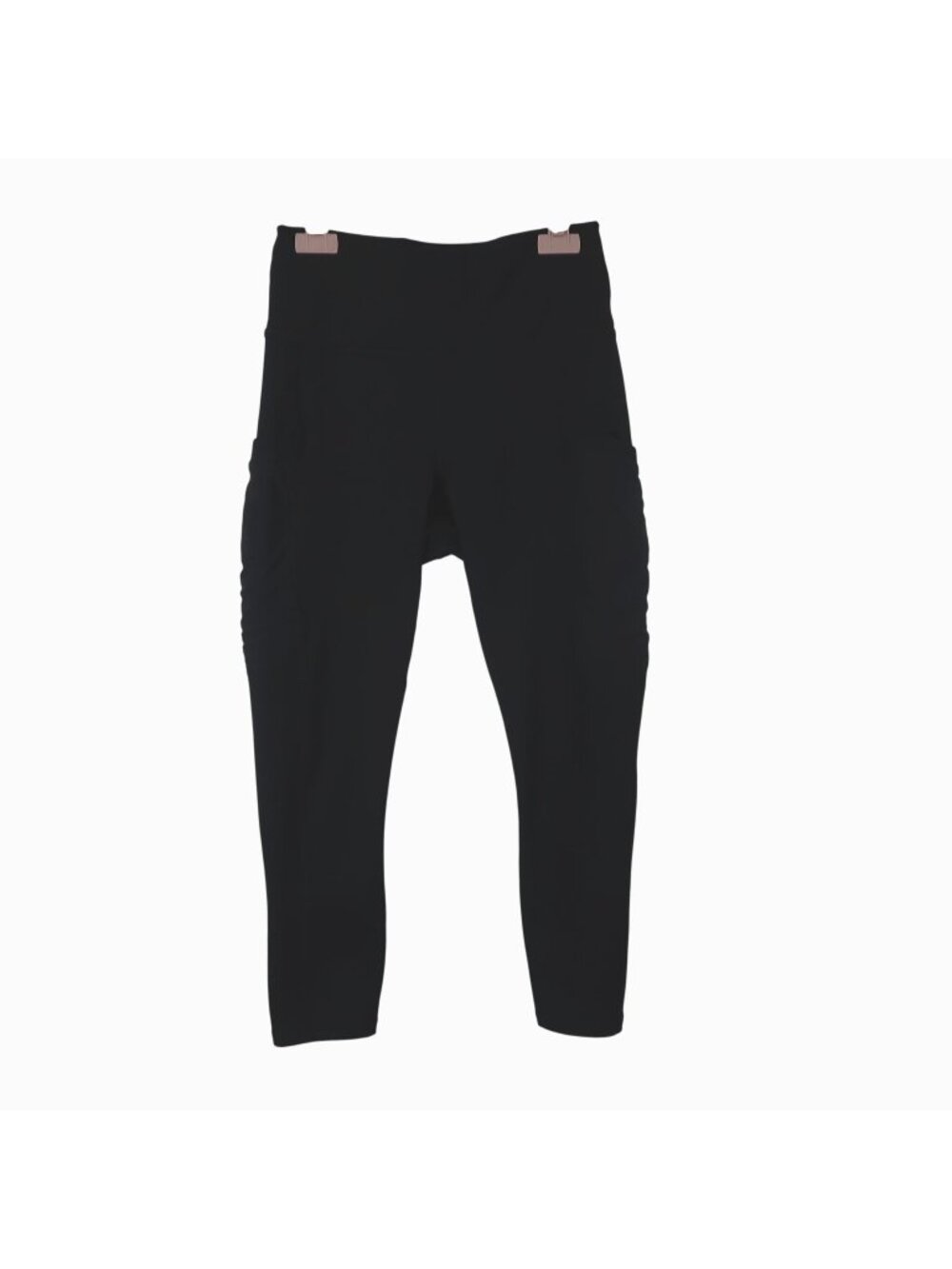 ✨3/$30 Fabletics Powerhold S Black High-Waisted Cropped Leggings With Side Pocke